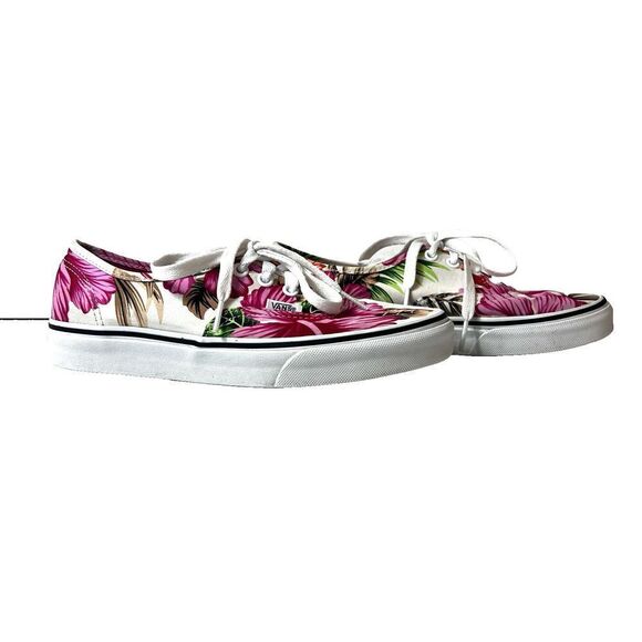 VANS Off The Wall Women's 7 Floral Tropical Print Canvas Sneaker Lace Up Low Top - Picture 4 of 11